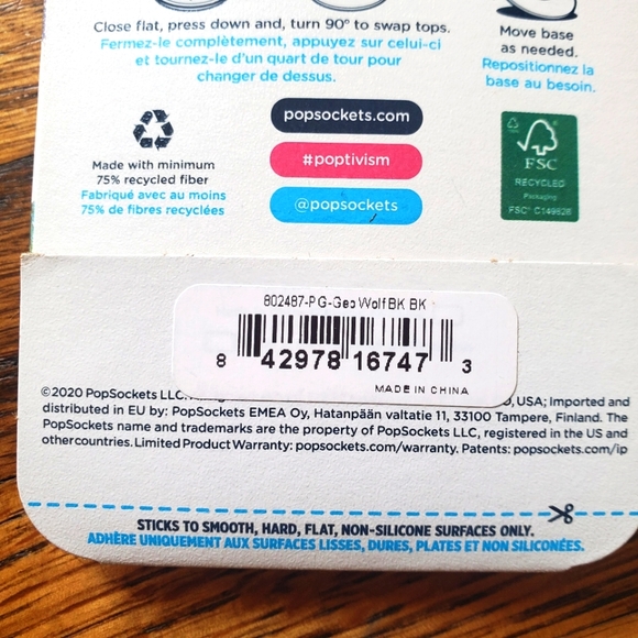 Popsockets Pop Grip Geometric Wolf NIP - Picture 7 of 7